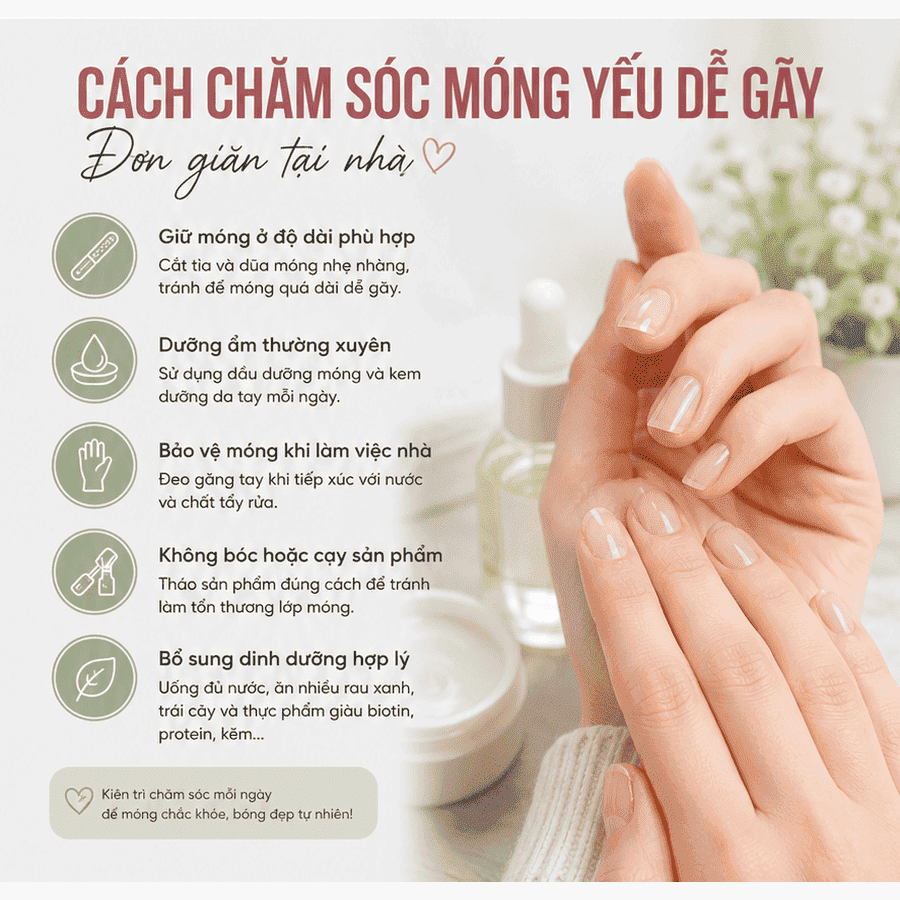 Cách chăm sóc móng yếu